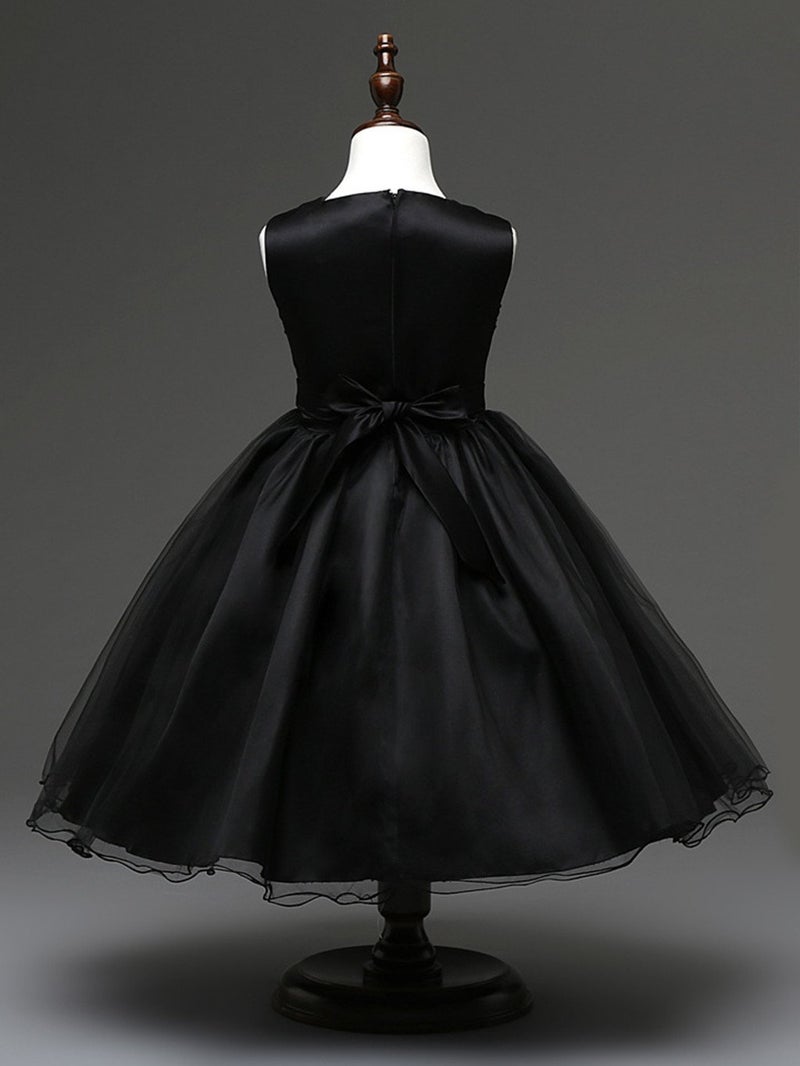 DreamHigh Sequined Flower Girls Party Dress (12, Black) - Image 3